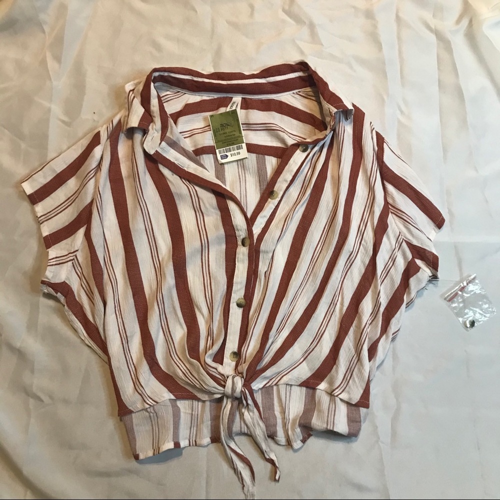 Rustic stripped crop top